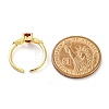 Rack Plating Brass Micro Pave Cubic Zirconia Open Cuff Finger Rings for Women RJEW-M028-90G-5