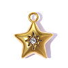 304 Stainless Steel & Rhinestone Pendants STAS-OY015-69G-1