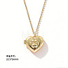 Brass Pave Clear Cubic Zirconia Heart with Paw Print Photo Locket Pendant Necklaces for Women WG0A403-03-1