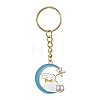 Moon with Rabbit Alloy Enamel Pendant Keychain KEYC-JKC00623-03-1