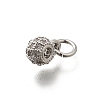 Brass Micro Pave Cubic Zirconia Charms KK-P295-40P-2