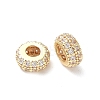 Brass Micro Pave Cubic Zirconia European Beads KK-A254-03A-G-1
