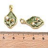 Brass Enamel Pendants KK-B129-25G-01-3