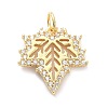 Brass Micro Pave Clear Cubic Zirconia Pendants ZIRC-L091-087G-1