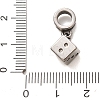 316 Surgical Stainless Steel & Rhinestone European Dangle Charms SA-CBA7555-15AS-01-3