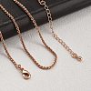 Brass Rolo Chains Necklaces for Women NJEW-D302-22RG-3