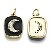 Brass Micro Pave Clear Cubic Zirconia Pendants KK-N227-35A-NF-2