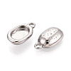 304 Stainless Steel Pendant Cabochon Settings STAS-N114-46A-P-2