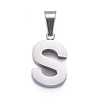 Non-Tarnish 304 Stainless Steel Letter Pendants STAS-H127-S-P-1