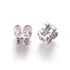 Brass Micro Pave Cubic Zirconia Slide Charms ZIRC-E161-36P-1