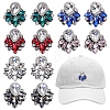 12Pcs 6 Colors Glass Rhinestone Embroidery Sew on Ornament Accessories PATC-PH0001-82-1
