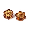 Baking Paint and Golden Metal Enlaced Glass Beads DGLA-T004-10A-2