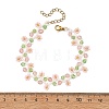 Flower Seed Bead Beaded Bracelet Sets with Cherry Quartz Glass for Women BJEW-MZ00350-02-4