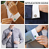 WADORN 2 Pairs 2 Colors Natural Shell Cufflinks for Men FIND-WR0010-96-7