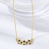 Brass Glass Triple Star Pendant Necklaces KK-CBAB173-03G-03-2
