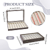 8-Slot MDF Covered with PU Leather Pen Organizer Display Cases with Acrylic Window Lid ODIS-WH0086-232A-01-2