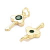 Brass Micro Pave Cubic Zirconia Charms KK-C051-08G-2