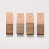 Transparent Resin & Walnut Wood Pendants X-RESI-S358-79B-B05-1