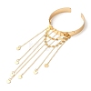 Bohemia Style Tassel Alloy Upper Arm Open Cuff Bangles BJEW-G715-01B-G-3