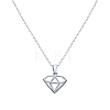 S925 Sterling Silver Geometric Diamond Shape Necklaces for Women Daily Wear DY7121-2-1