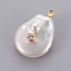 Natural Cultured Freshwater Pearl Pendants PEAR-L025-01G-2