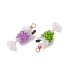 6Pcs Glass Seed Beaded Pendants PALLOY-MZ01269-2