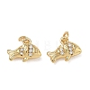 High Polished Ocean Brass Micro Pave Clear Cubic Zirconia Pendants CU-CBAF3CF-02Q-01-1