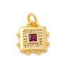 Brass Micro Pave Cubic Zirconia Pendants KK-U033-02G-01-1