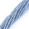 Electroplate Glass Beads Strands EGLA-F149-PL-01-2