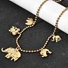 316L Surgical Stainless Steel Baby Elephant Mother Elephant Bib Necklaces for Mother's Day NJEW-D297-02G-3