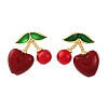 Cherry Brass ABS Plastic Pearl Stud Earrings EJEW-U062-04A-G-4