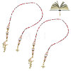 2Pcs Plastic Bead with Zinc Alloy Enamel Charms Bookmarks AJEW-GL0003-52A-1