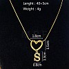 304 Stainless Steel Heart with Initial Pendant Necklaces for Women FS-WG4DC9E-19-3