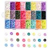 240G 24 Colors Handmade Polymer Clay Beads CLAY-JP0001-08-6mm-1