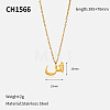 304 Stainless Steel Arabic Initial Letter Pendant Necklaces FS-WG7B6CA-01-1