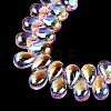 Electroplate Transparent Glass Beads Strands EGLA-N057-01A-07-4