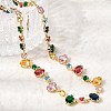 Brass Pave Colorful Cubic Zirconia Geometric Link Chain Necklaces NJEW-C111-03B-2