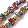 Painted Glass Beads Strands GLAA-B037-03-1