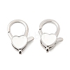 Heart Brass Enamel Lobster Claw Clasps KK-Z147-02P-02A-1