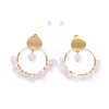 Brass Dangle Stud Earrings EJEW-JE04163-01-1