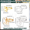 8Pcs 4 Styles Brass Adjustable Ring Findings KK-NB0004-36-2