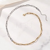 5MM Two Tone 304 Stainless Steel Figaro Chain Necklaces for Women NJEW-JN05966-1