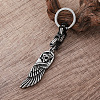 Vintage 304 Stainless Steel Angel Wing with Maltese Cross Keychains UQ7516-4
