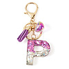 Alloy Resin Heart Keychains KEYC-TADJ0002-01G-P-1