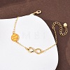 Sports Brass Micro Pave Cubic Zirconia Infinity Link Bracelets LS-BJEW-D386-01D-G-1