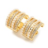 Clear Cubic Zirconia Round Ring Cuff Earrings EJEW-F326-02G-1