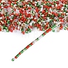 4 Colors Christmas 11/0 Glass Seed Beads SEED-X0058-13-3