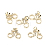 Brass Micro Pave Clear Cubic Zirconia Pendants KK-E068-VB133-4