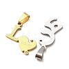 304 Stainless Steel Rhinestone Split Pendants STAS-F368-15GP-3