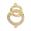 Brass Micro Pave Clear Cubic Zirconia Links Connector Charms KK-K413-05G-1